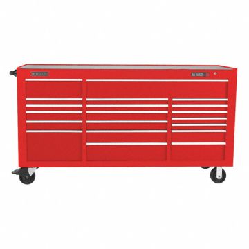 Rolling Cabinet Red 43-1/4 H 20 Drawers