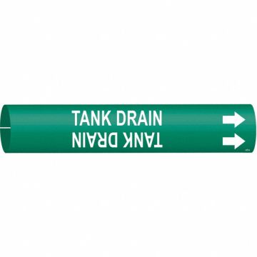Pipe Marker Tank Drain 2 in H 2 in W