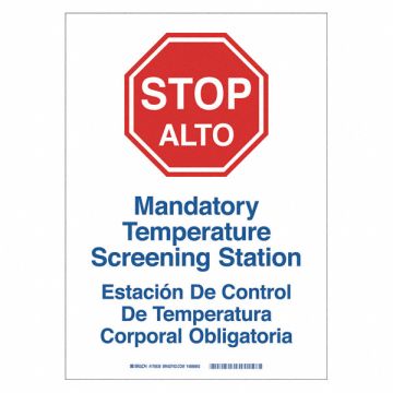 Bilingual Temperature Screening Sign