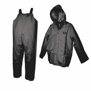 Rain Suit w/Jacket/Bib Unrated Black XL