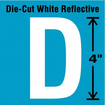 Die-Cut Refl. Letter Label D 4In H PK5