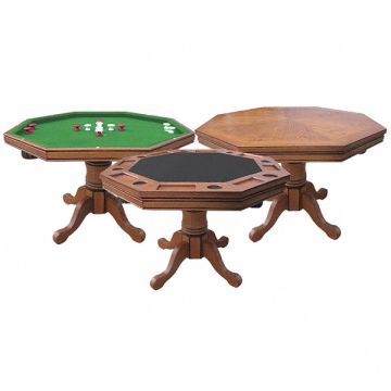 3 1 Game Table Oak/Solid Hardwood Green