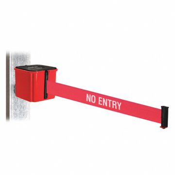 Belt Barrier 4-1/4 H Red/White Text Belt