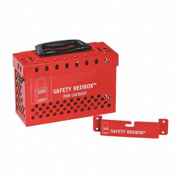 Group Lockout Box Red 9-1/2 in W Steel