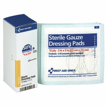 Gauze Pad Sterile 3 x 3  Wht 10/box