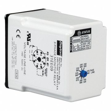 Phase Monitor Relay 190-500VAC Plug SPDT