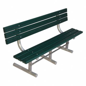 Outdoor Bench 72 in L Grn RCYCLD PLSTC