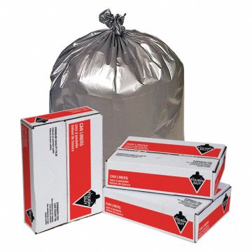 Trash Bags 40 to 45 gal. Silver PK50