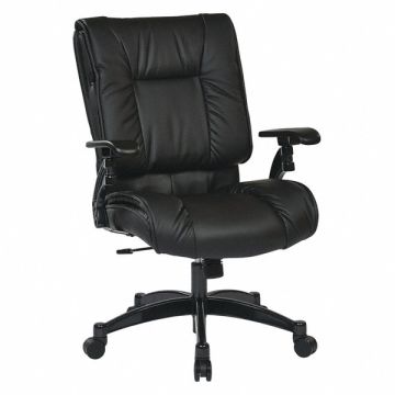 Desk Chair Leather Black 19-23 Seat Ht