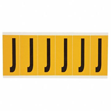 Letter Label J 1-1/2 in W x 3-1/2 in H