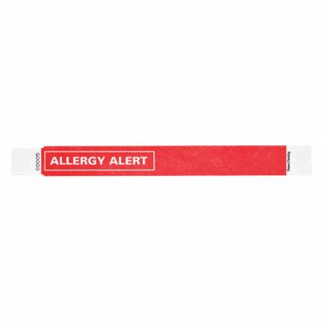 ID Wristband 1 in W Allergy Alert PK500