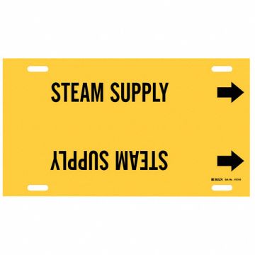 Pipe Marker Steam Supply 10 in H 24 in W