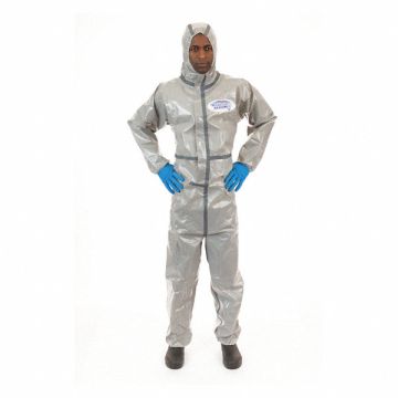 D8428 Hooded Coverall Elastic Gray 2XL PK6