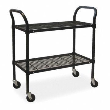 Wire Cart 2 Shelf 36x18x39 Black