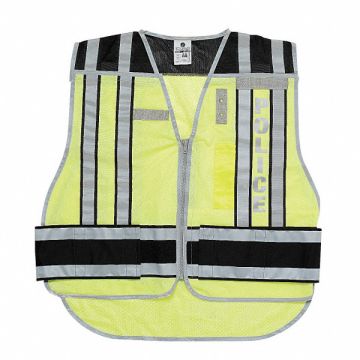 E7855 Safety Vest Hi Vis Green Police 2XL