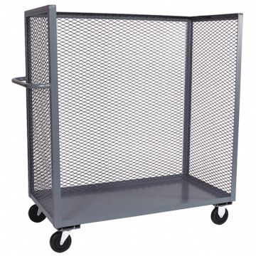Stock Cart Mesh 3-Sided with Shelf