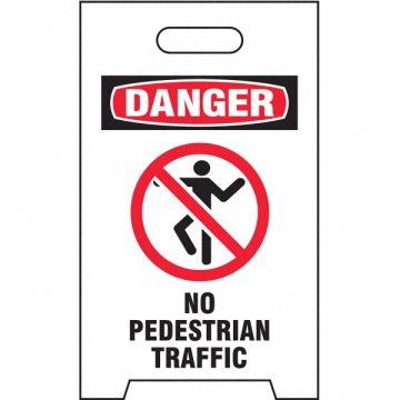 Floor Safety Sign White Plastic 20 in H