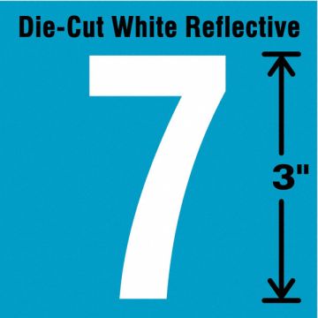 Die-Cut Refl. Number Label 7 3In H PK5