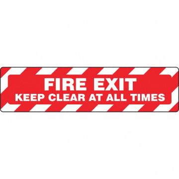 Floor Sign Fire Exit Keep Clear 6 X24