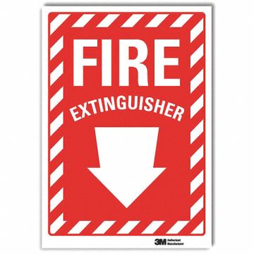 Fire Extinguisher Sign 7x5in Rflctive
