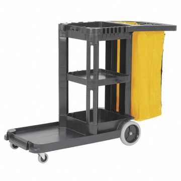 Janitor Cart Black Polypropylene