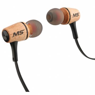 Wired Earbuds Corded Plastic Brown