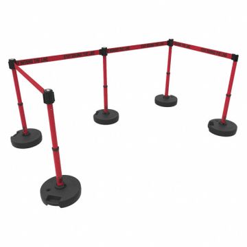 PLUS Barrier Set X5 Stay Behind Line Red