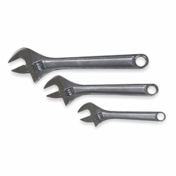 Adj. Wrench Sets Steel Chrome 6 to 10