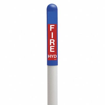 Utility Dome Marker 72in.H Blue/Wht/Red