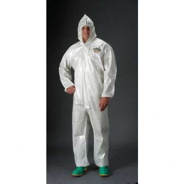 Hooded Coverall Elastic White L