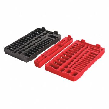 Ratchet and Socket Tray Blck/Red Plastic