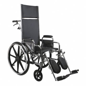 Wheelchair 300lb 18 In Seat Silver/Black