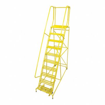 Rolling Ladder Steel 130In. H. Yellow