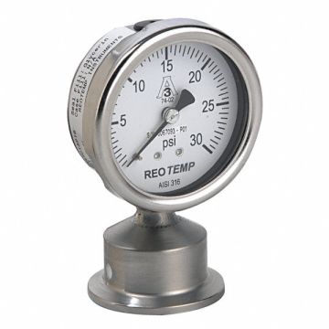 Pressure Gauge 0 to 200 psi 2-1/2In