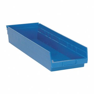 F0623 Shelf Bin Blue Polypropylene 4 in