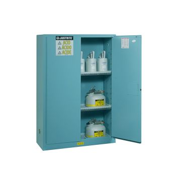 Cabinet,Safety, Corrosive/Acid, 30Gal, 1 Shelf, 2 S/C Door, Blue