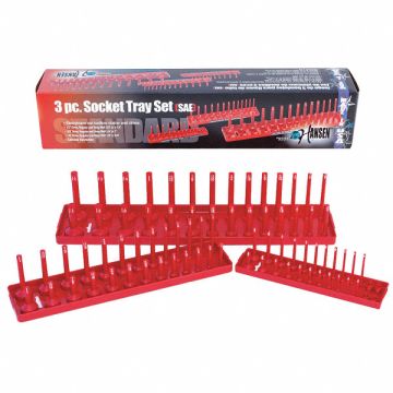 Socket Tray Set Standard Red SAE 3 pcs.