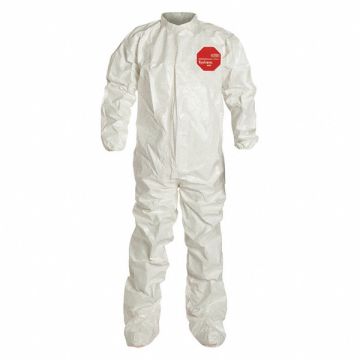 Collared Coverall w/Socks White 5XL PK4