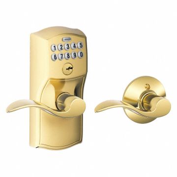 Electronic Lock Lever Handle Brass
