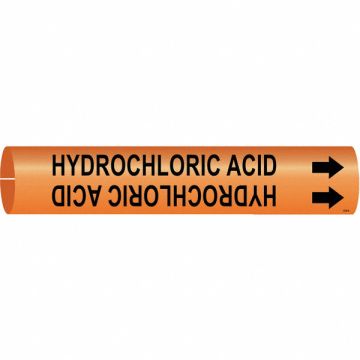 Pipe Marker Hydrchloric Acid 2 13/16in H