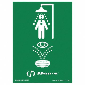 Safety Eyewash Shower Sign 10 3/4x8in