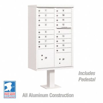 Cluster Box Unit White 18 Doors 18 in W
