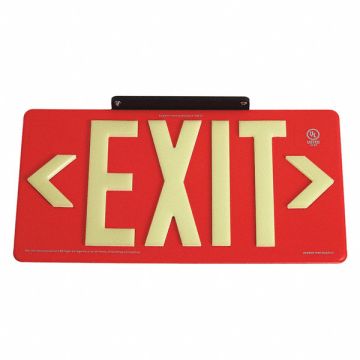 D6993 Exit Sign 8 5/8 in x 15 7/8 in Plastic