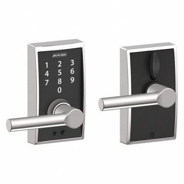 Electronic Lock Lever Bright Chrome