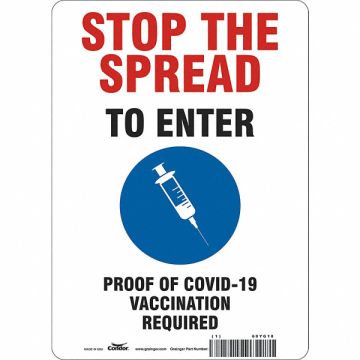 Employee/Visitor Vaccine Proof Sign