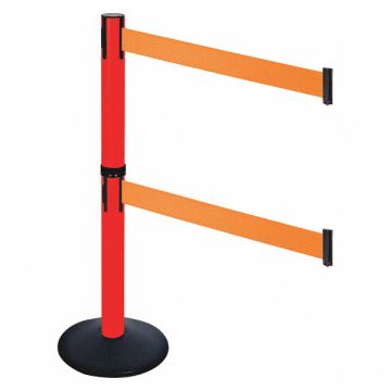 Barrier Post PVC Post Black Orange Belt