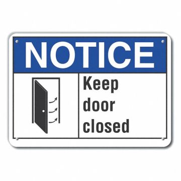 Door Instruction Notice Sign 7x10in Alum