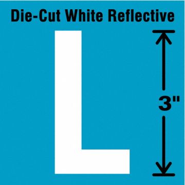Die-Cut Refl. Letter Label L 3In H PK5