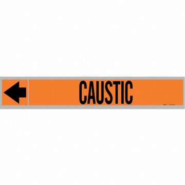Pipe Marker Caustic 2 in H 12 in W