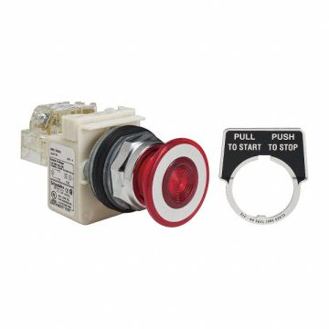 Illuminated Push Button 30mm 1NO/1NC Red